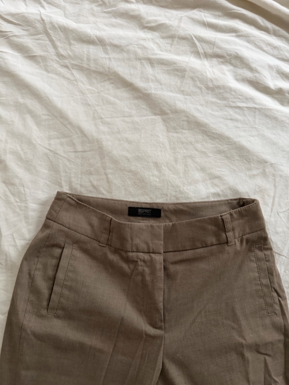 Esprit Taupe Straight-Leg Dress Pants